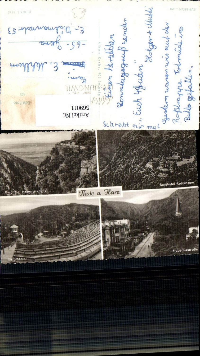 569011,Mehrbild Ak Thale im Harz Berghotel Hexentanzplatz Bergtheater