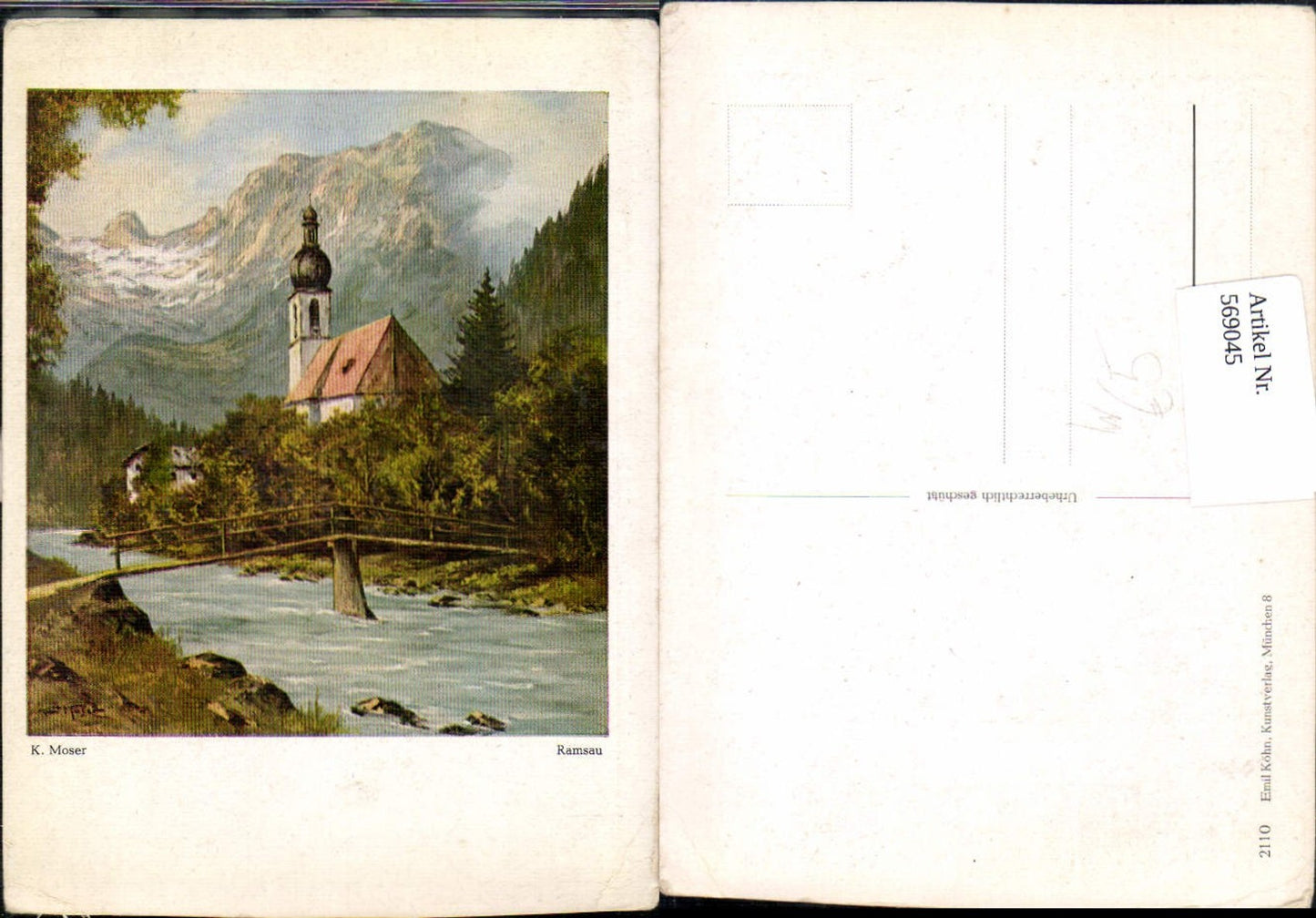 569045,Künstler Ak K. Moser Ramsau bei Berchtesgaden pub Emil Köhn 2110