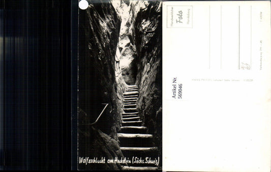 569046,Foto Ak Wolfsschlucht am Hockstein Sächsische Schweiz b. Sebnitz