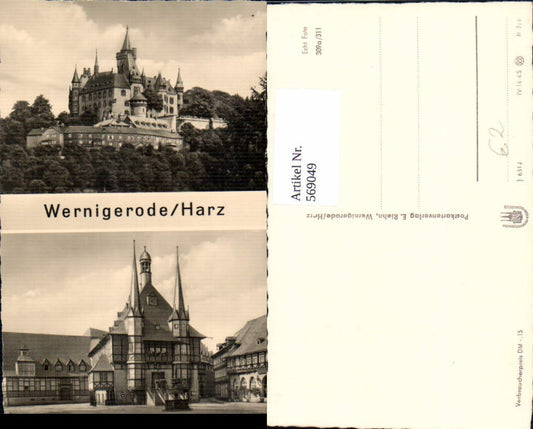 569049,Mehrbild Ak Wenigerode Harz Schloss u. Rathaus