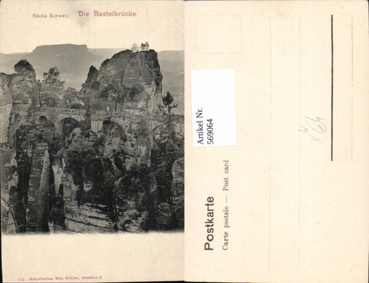 569064,Basteibrücke Sächs. Schweiz Lohmen Gesteinsformation pub Max Köhler 573