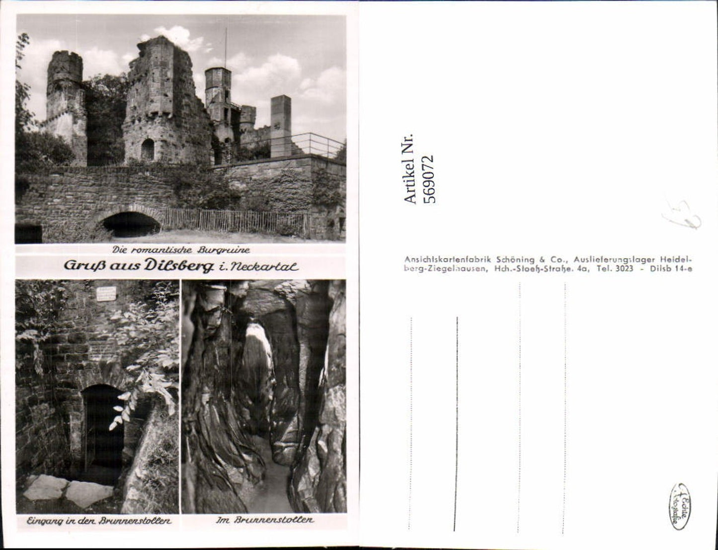 569072,Mehrbild Ak Dilsberg i. Neckartal Burgruine Brunnenstollen
