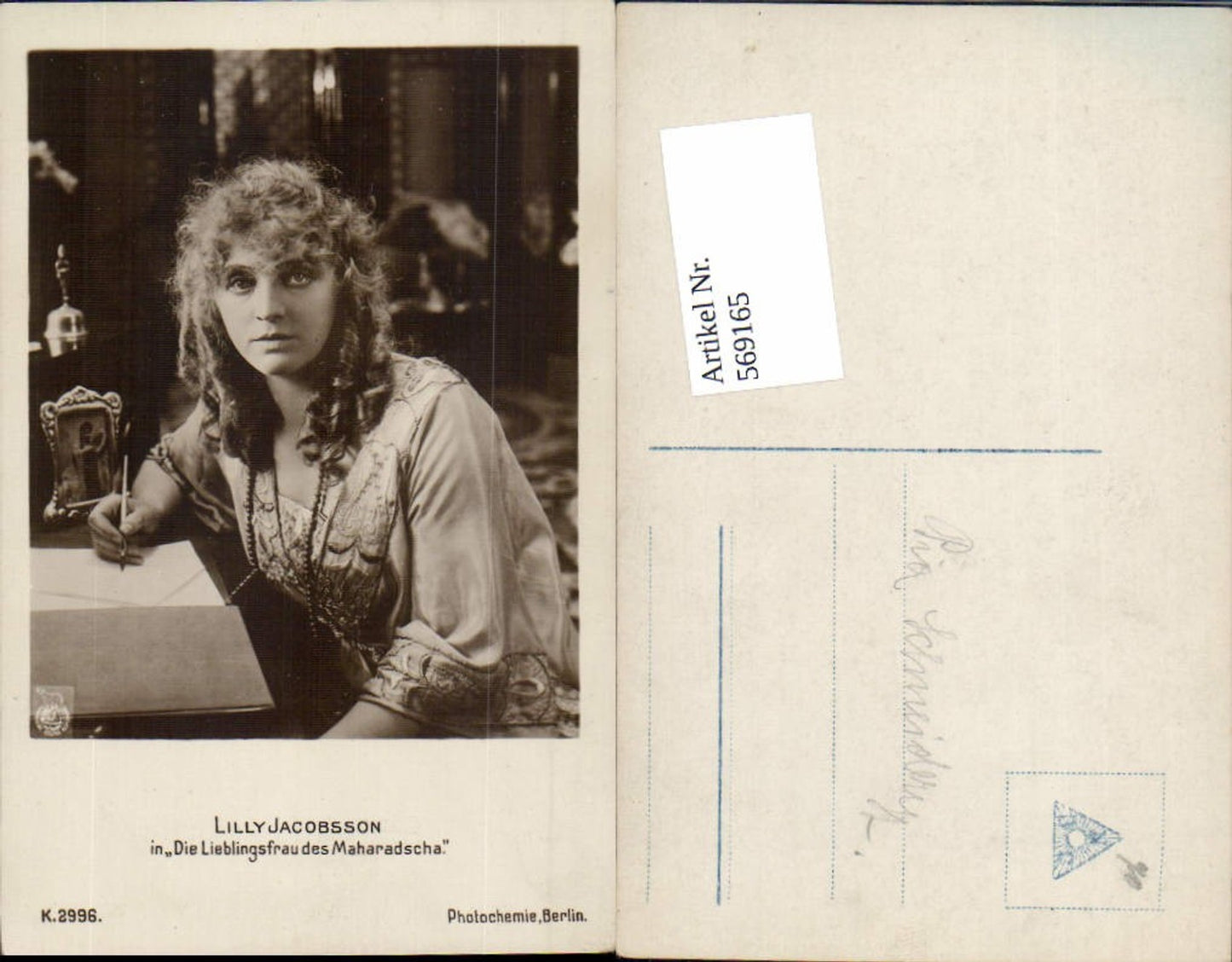 569165,Schauspielerin Lilly Jacobsson Die Lieblingsfrau des Maharadscha pub Photochemie K 2996