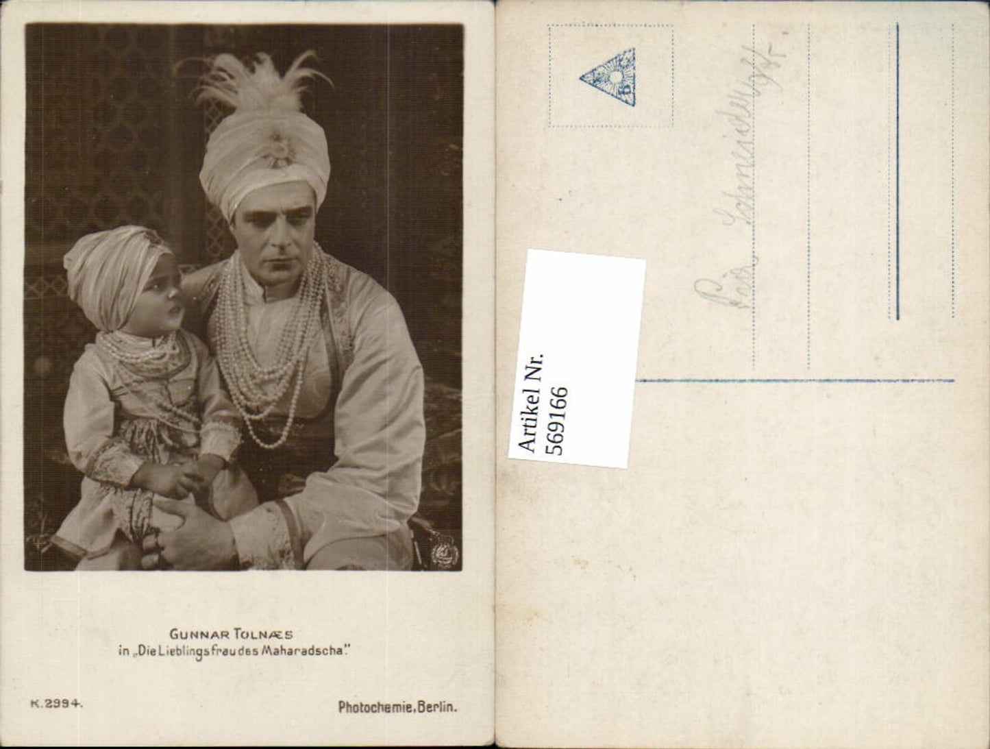 569166,Schauspieler Gunnar Tolnaes Die Lieblingsfrau d. Maharadscha pub Photochemie K 2994