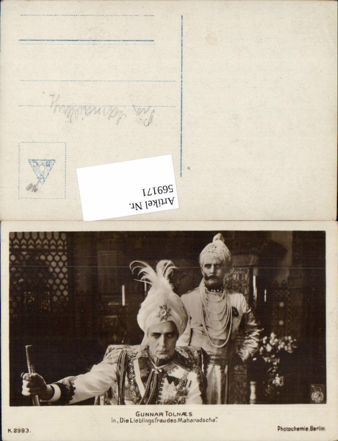 569171,Schauspieler Gunnar Tolnaes Die Lieblingsfrau d. Maharadscha pub Photochemie K 2993