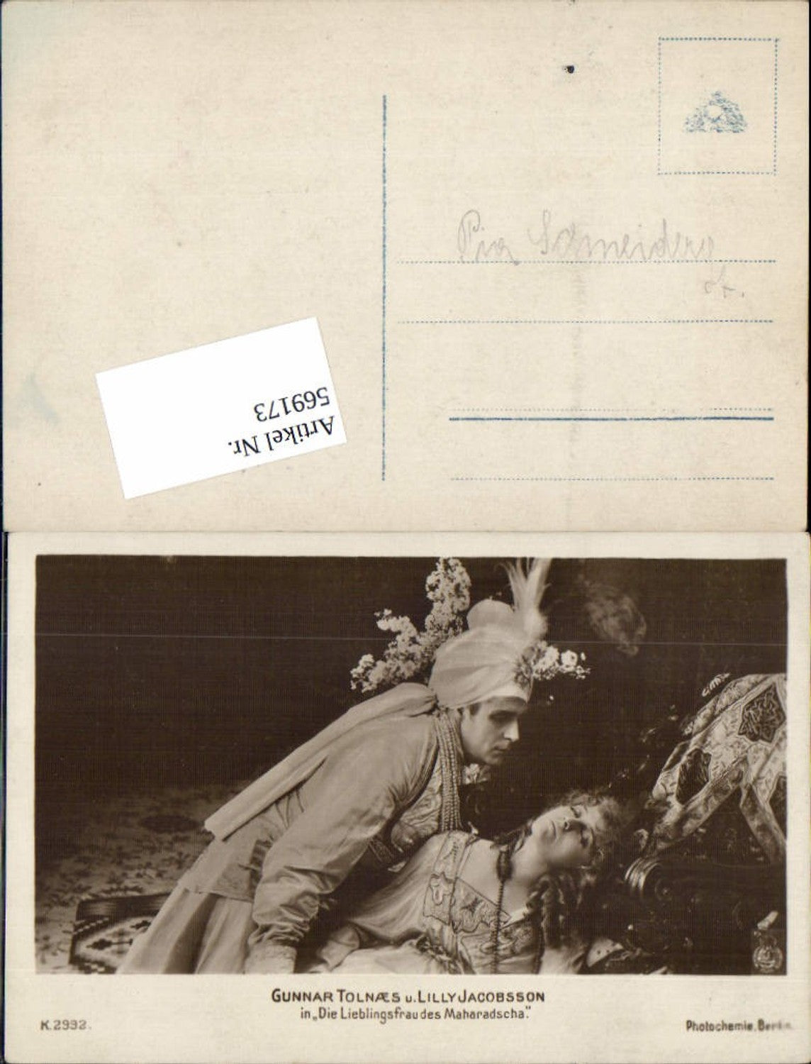 569173,Schauspieler Gunnar Tolnaes Lilly Jacobsson Die Lieblingsfrau d. Maharadscha pub Photochemie K 2992