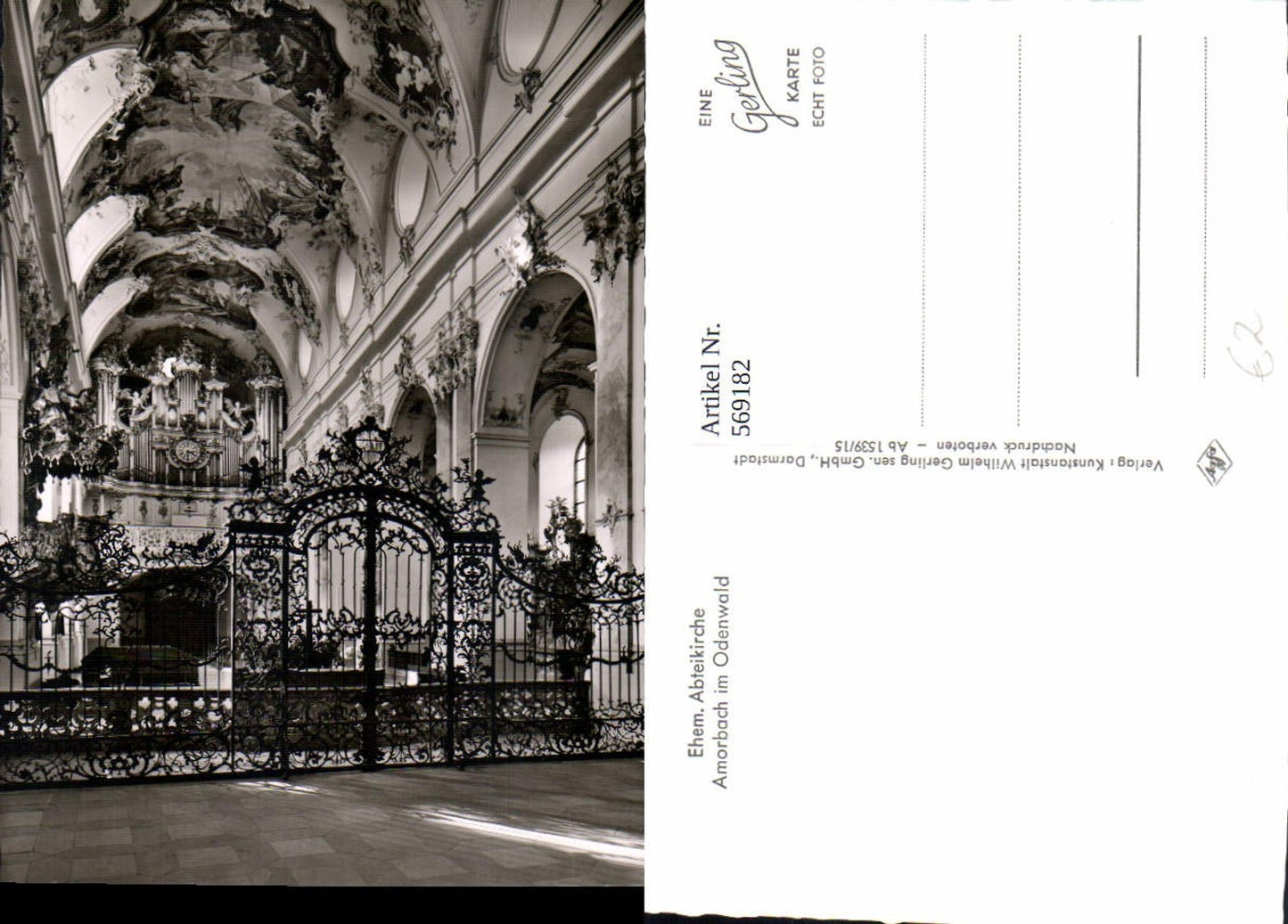 569182,Abteikirche Amorbach i. Odenwald Kloster Amorbach Innenansicht