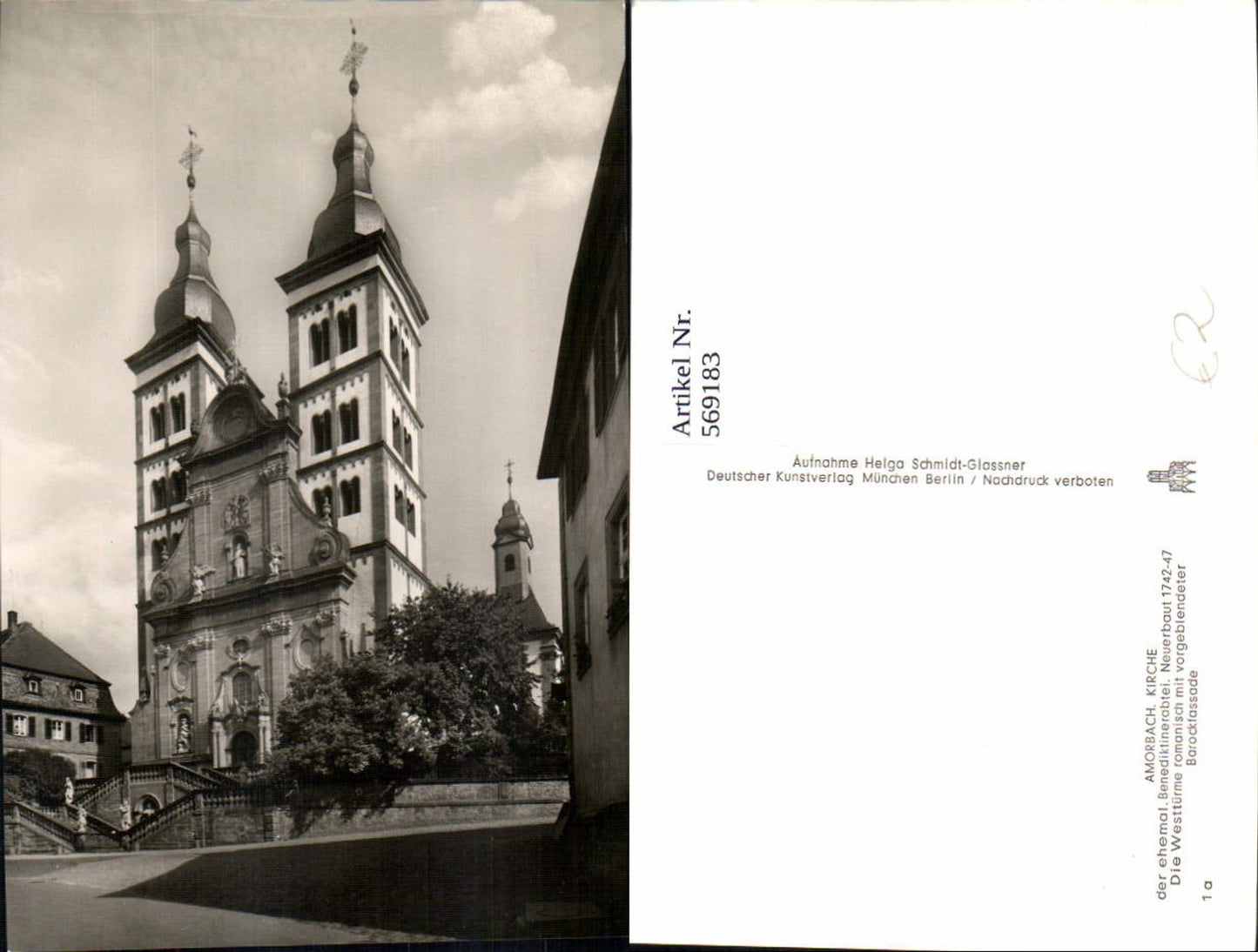 569183,Abteikirche Amorbach i. Odenwald Kloster Amorbach Frontansicht