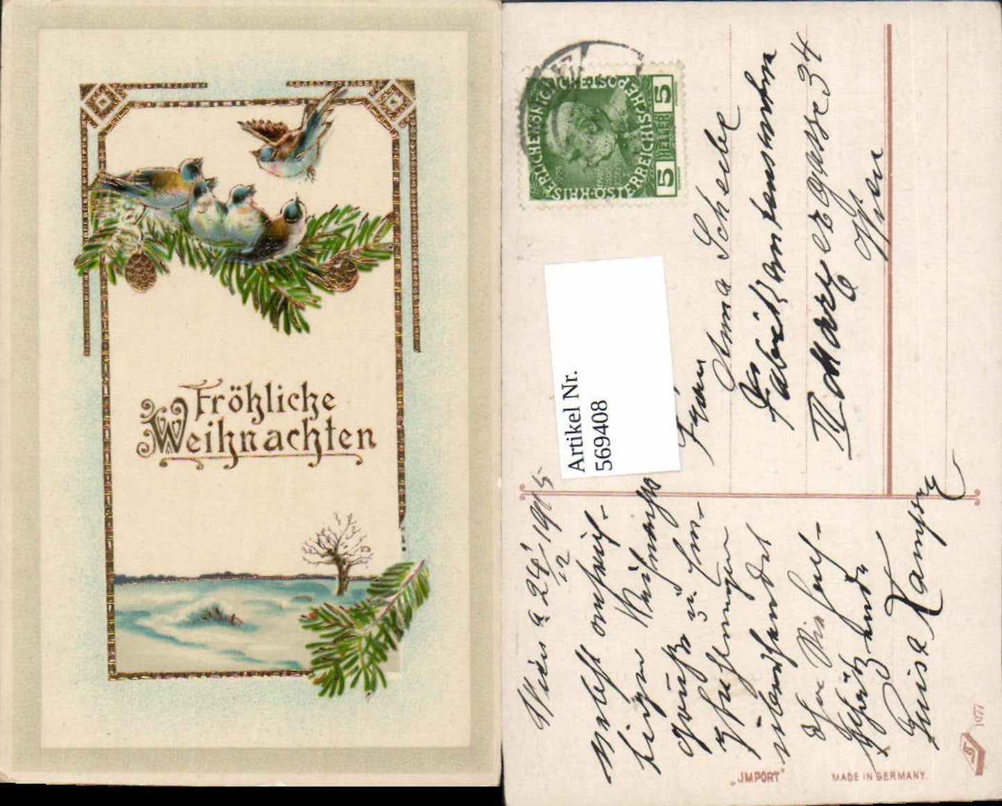 569408,tolle Präge Lithographie Weihnachten