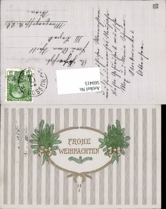 569415,tolle Präge Lithographie Weihnachten Jugendstil