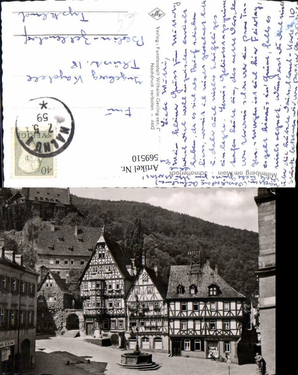 569510,Foto Ak Miltenberg am Main Ansicht Schnatterloch Fachwerkhaus