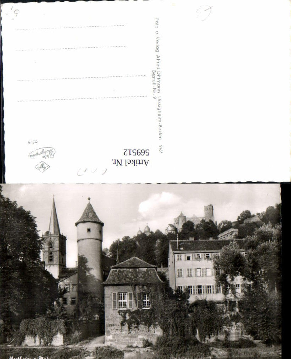 569512,Foto Ak Wertheim a. Main Ansicht m. Burg Schloßruine