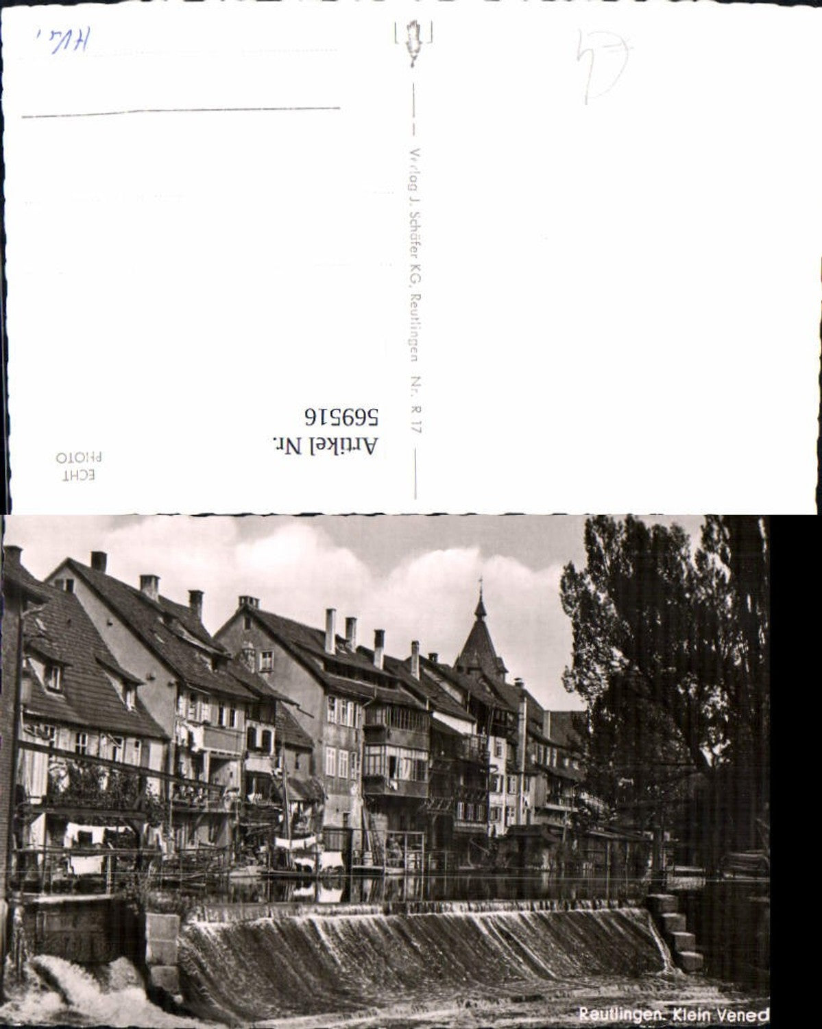 569516,Foto Ak Reutlingen Klein Venedig Wehr Wehranlage