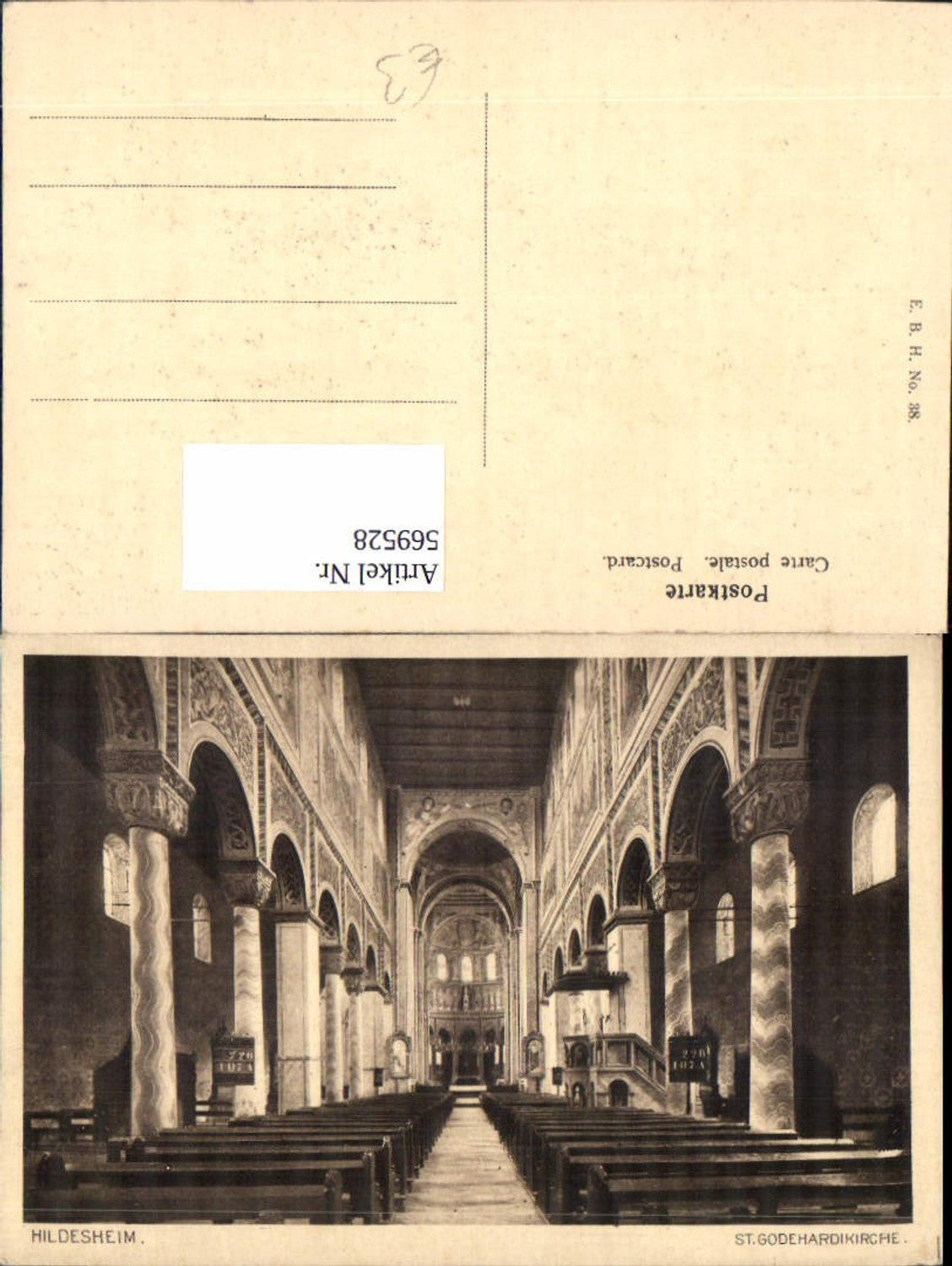 569528,Hildesheim St Godehardikirche Innenansicht Altar