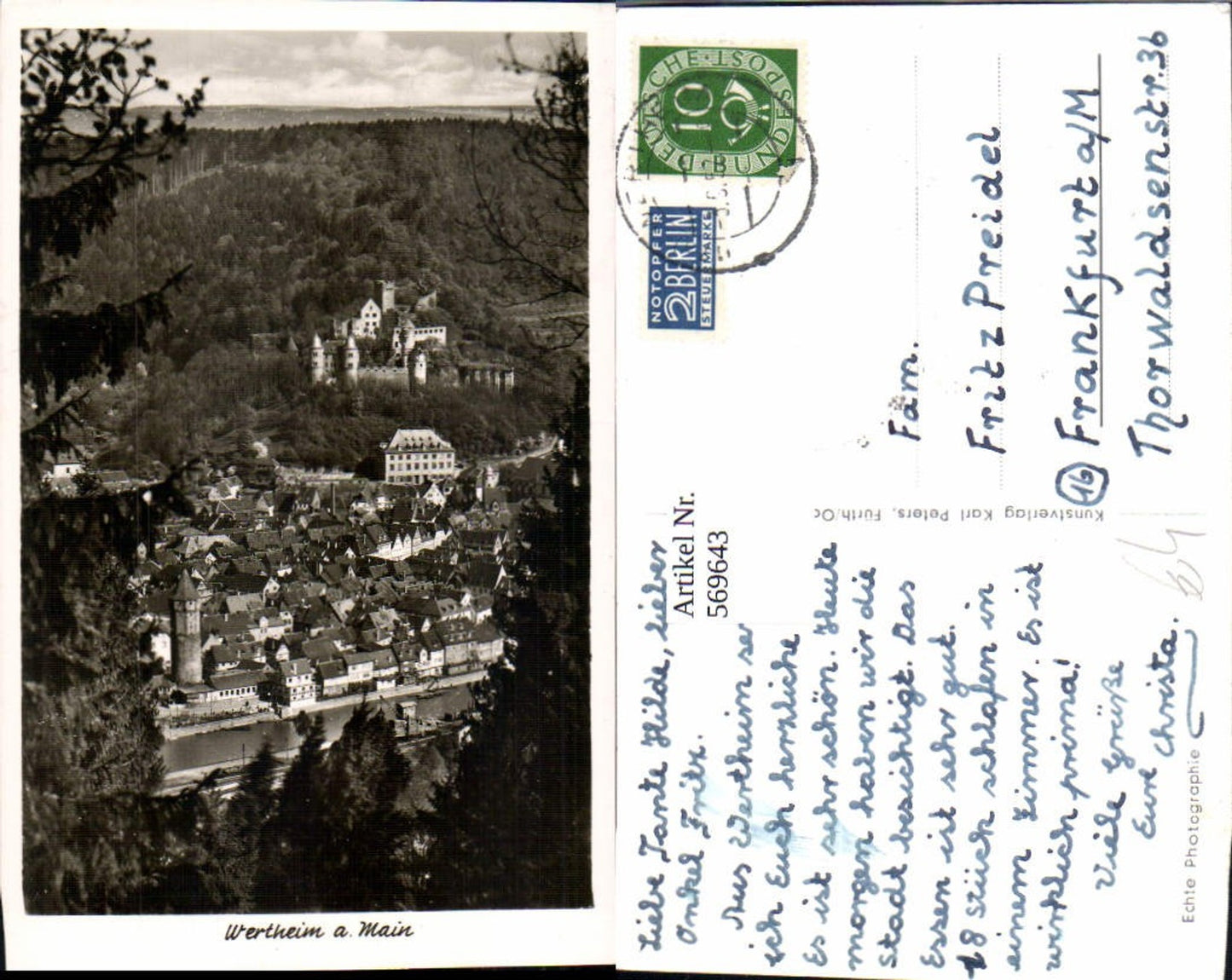 569643,Foto Ak Wertheim a. Main Teilansicht