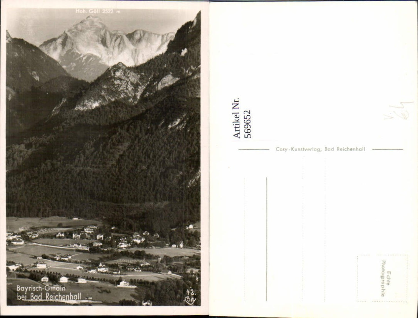 569652,Foto Ak Bayrisch-Gmain b. Bad Reichenhall Totale pub Cosy 42