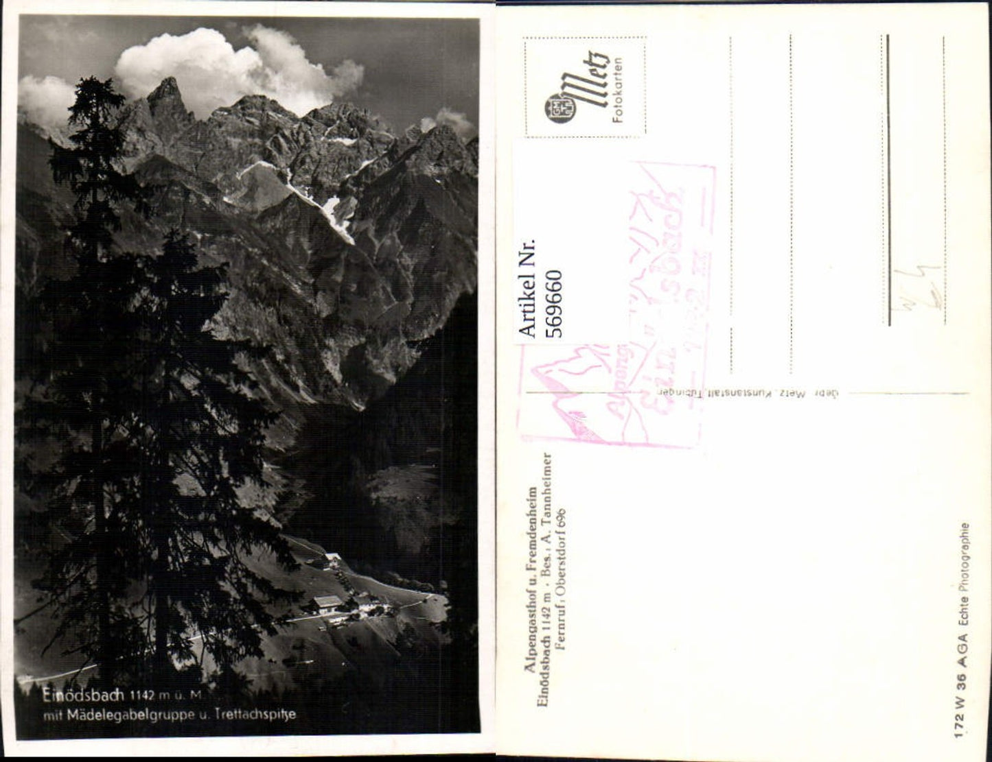 569660,Oberstdorf Einödsbach Alpengasthof u. Fremdenheim