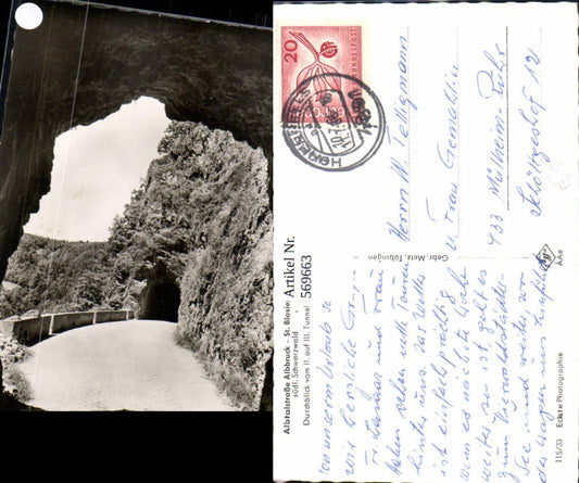 569663, Photo Ak Albtalstraße Albbruck St Blasien Black Forest Through-image Tunnel