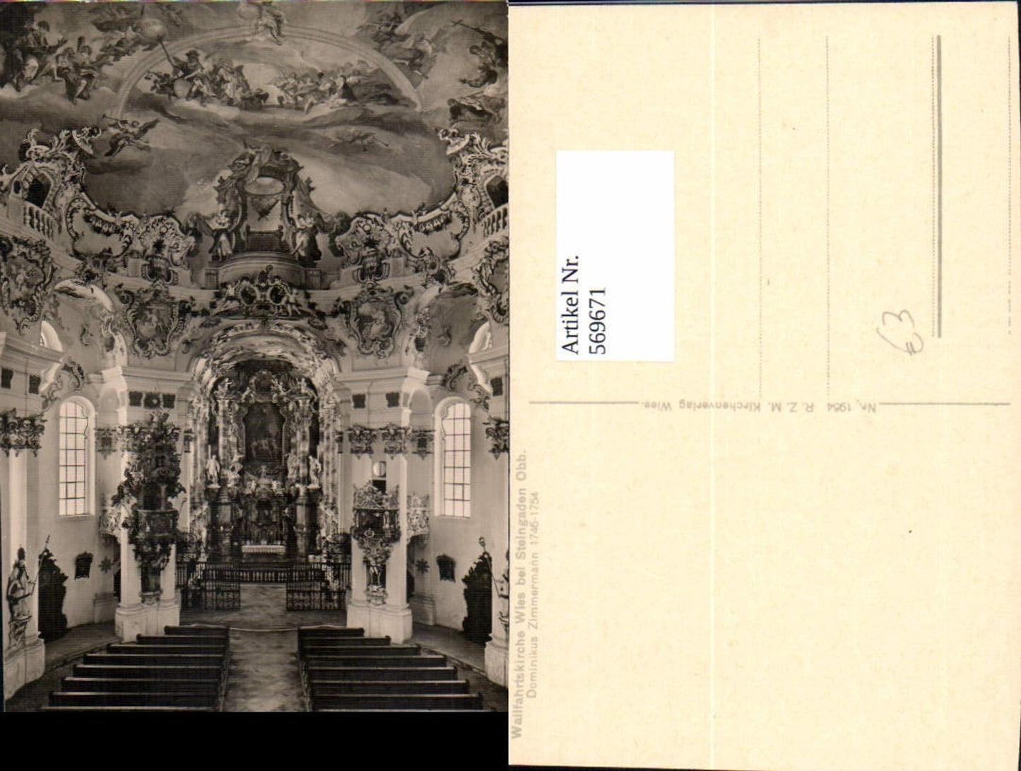 569671,Foto Ak Wallfahrtskirche Wies b. Steingaden Altar