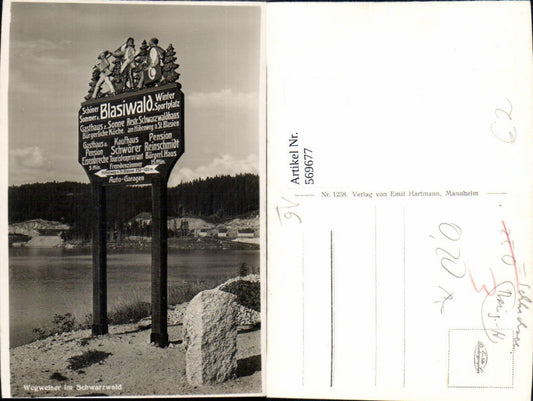 569677, Photo Ak Signpost Black Forest Schluchsee
