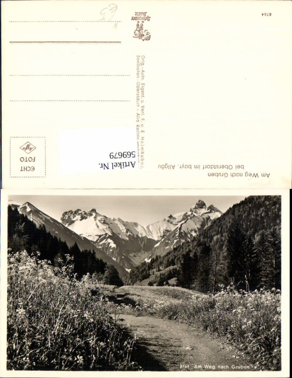 569679,Foto Ak Am Weg n. Gruben Oberstdorf Allgäu