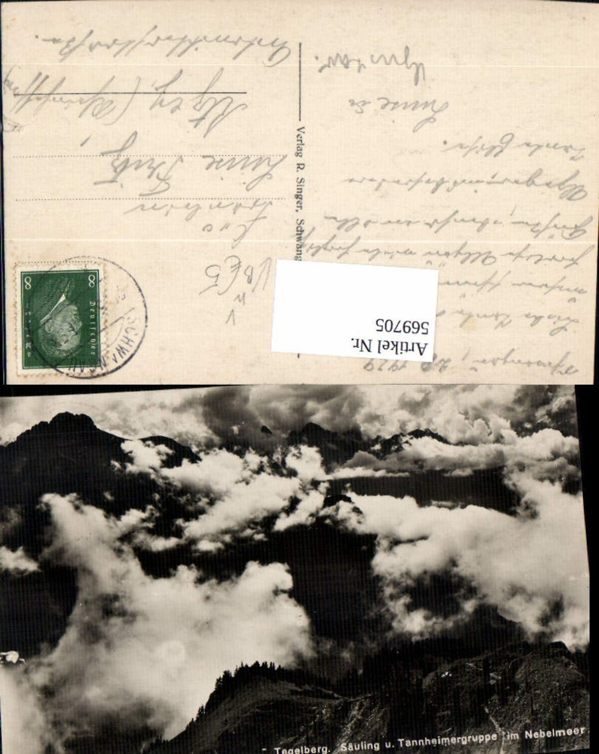 569705,Schwangau Tegelberg Säuling u. Tannheimergruppe i. Nebelmeer pub R. Singer