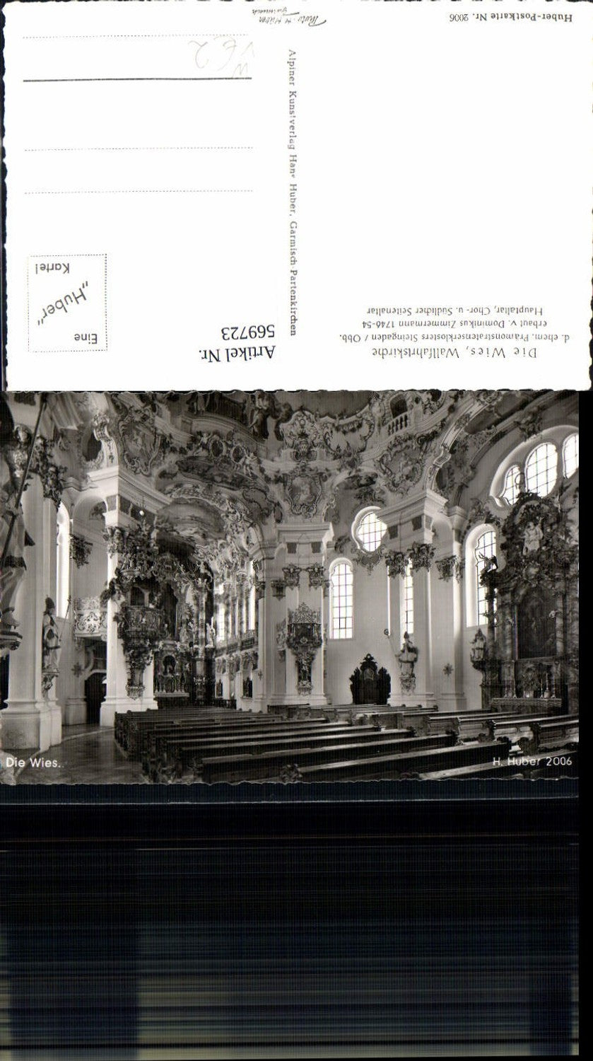 569723,Wallfahrtskirche Wies b. Steingaden Hauptaltar Chor- u. Südlicher Seitenaltar pub Huber 2006