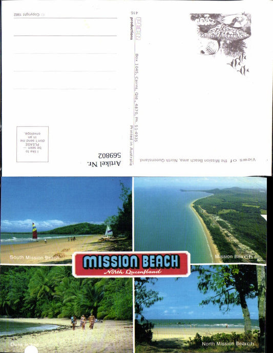 569802,Views of the Mission Beach area North Queensland Dunk Island Strandleben Segelboot Australia