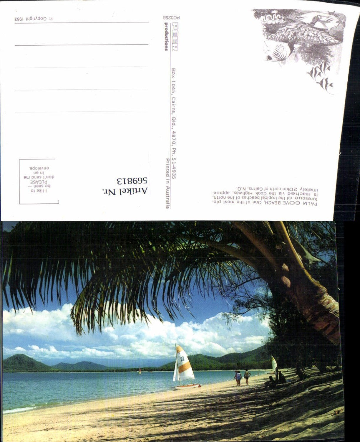 569813,Palm Cove Beach by Cairns North Queensland Australia Australien Strand Segelboot