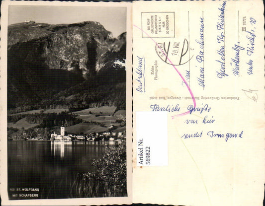 569822,Foto Ak St Wolfgang a. Wolfgangsee m. Schafberg