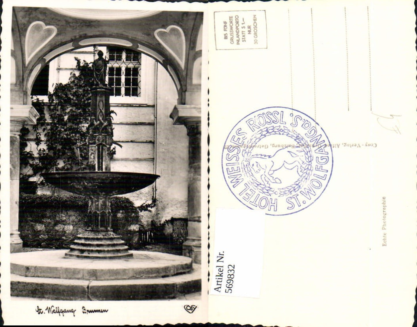 569832,Foto Ak St Wolfgang a. Wolfgangsee Brunnen