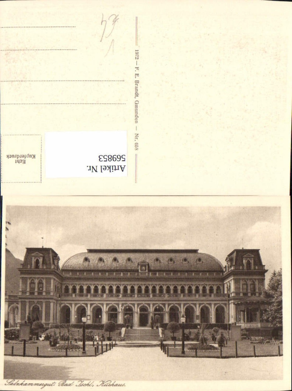569853,Bad Ischl Kurhaus Frontansicht Salzkammergut pub F. E. Brandt 058