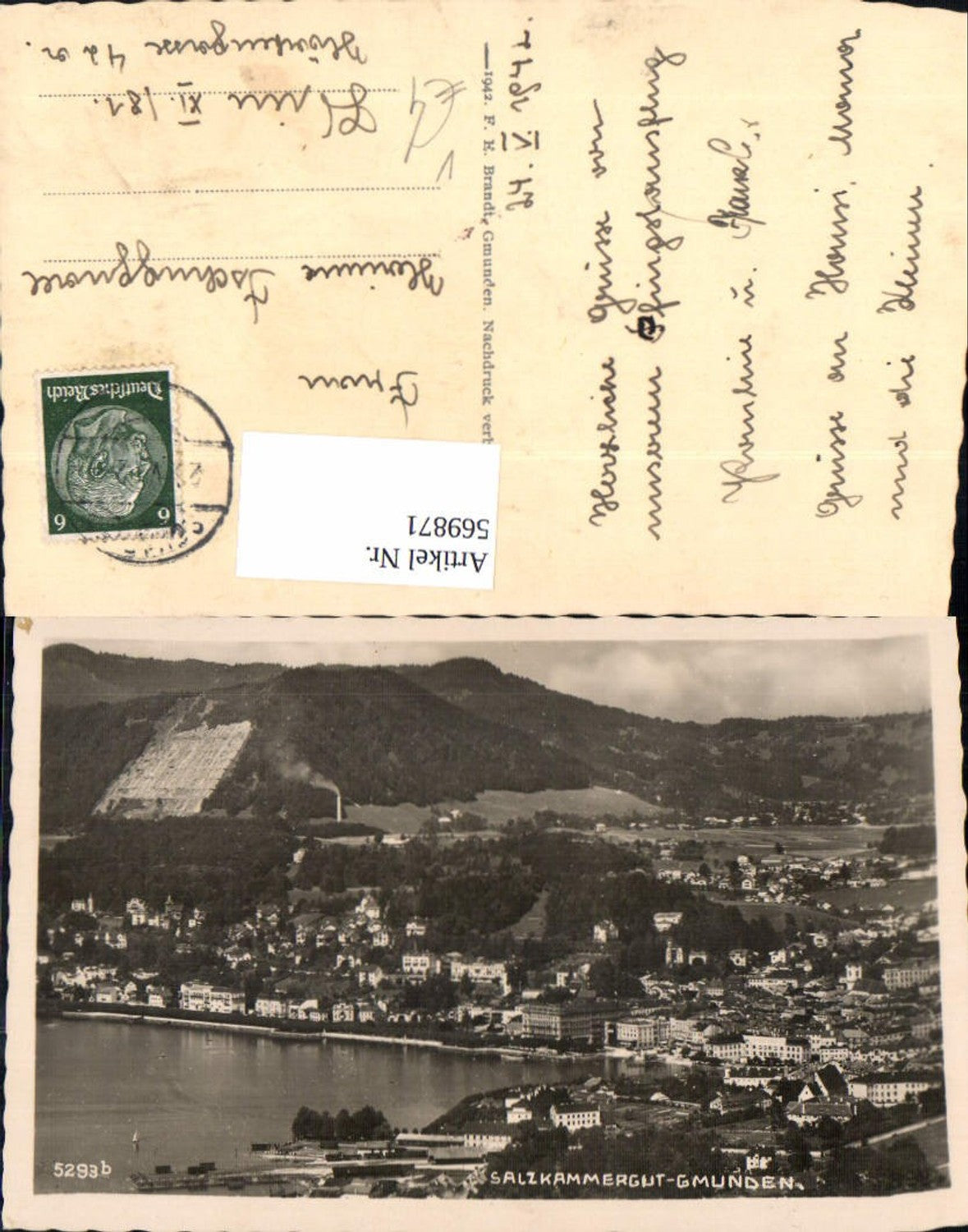 569871,Gmunden Salzkammergut pub F. E. Brandt 5293b