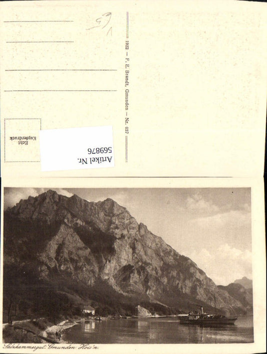 569876,Gmunden Hoisn Salzkammergut Schiff Dampfer pub F. E. Brandt 037