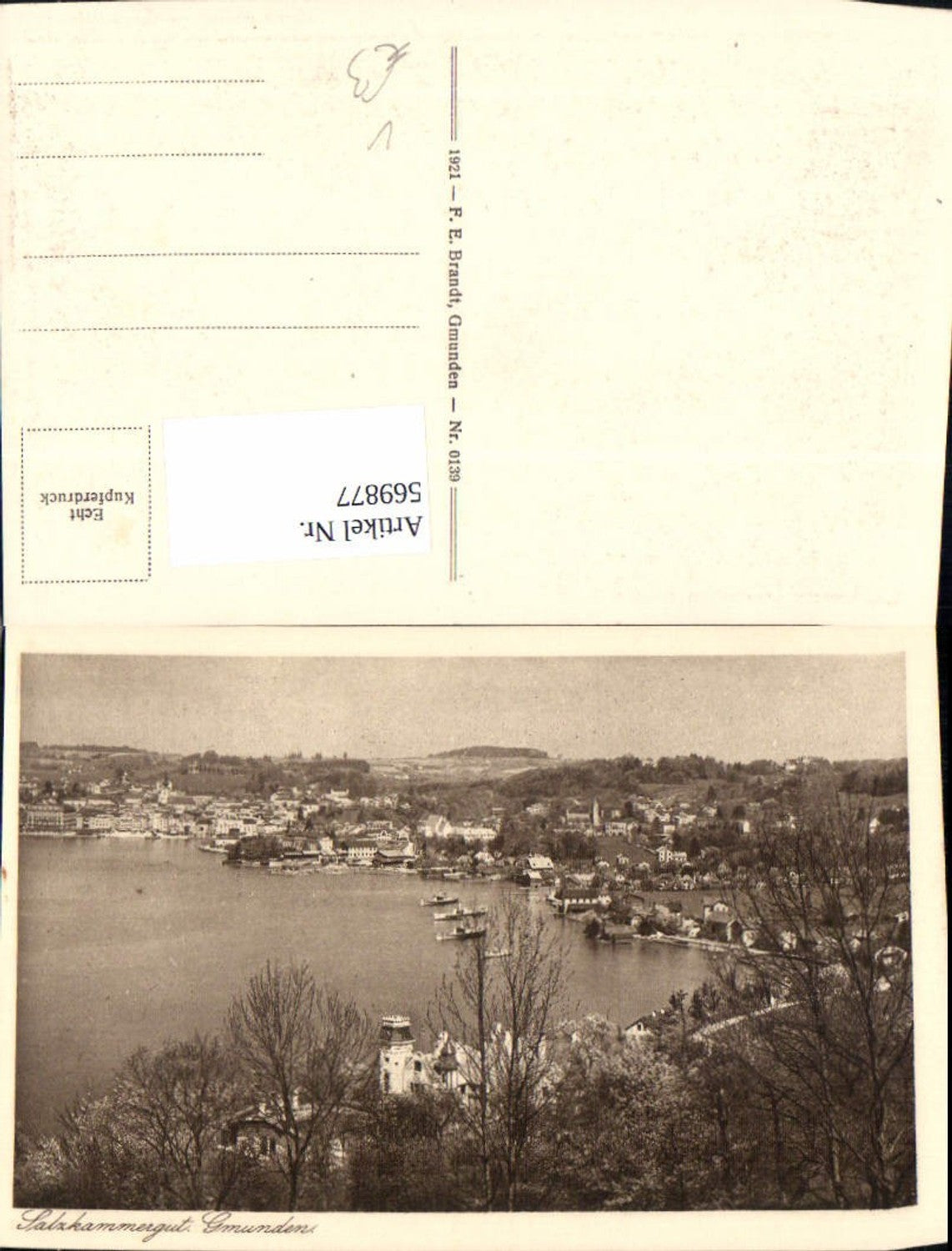 569877,Gmunden Salzkammergut Schiffe Dampfer pub F. E. Brandt 0139