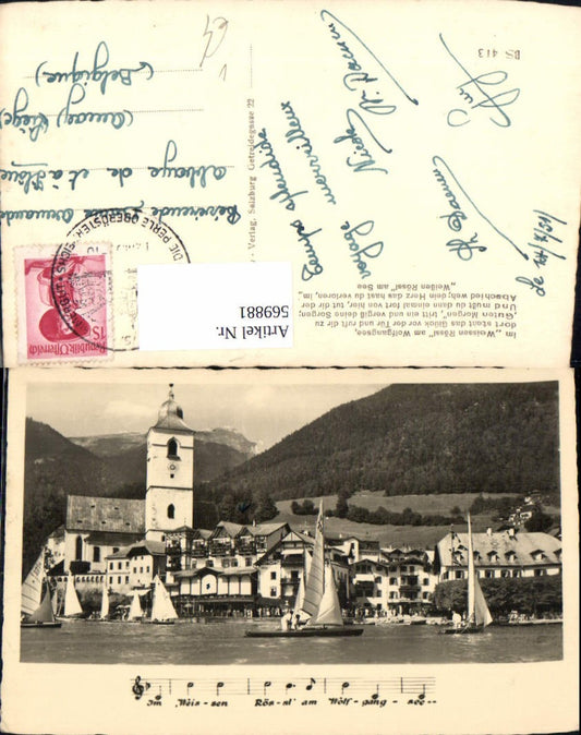 569881,St Wolfgang a. Wolfgangsee Weissen Rössl Weißes Rößl Liedzeile Text pub Cosy BS 413