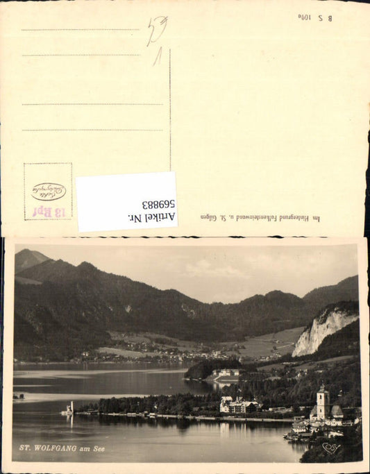 569883,Foto Ak St Wolfgang a. Wolfgangsee m. Falkensteinwand u. St Gilgen pub Cosy BS 109a