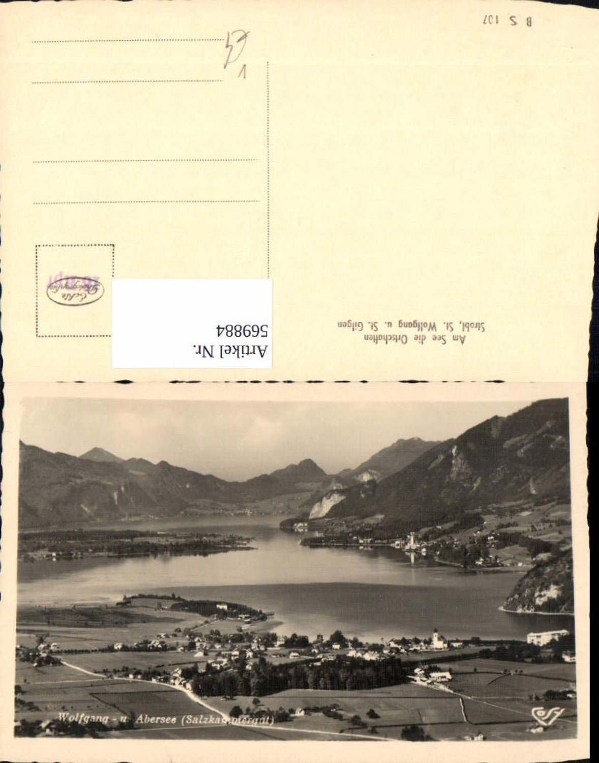 569884,Foto Ak St Wolfgang a. Wolfgangsee Abersee Salzkammergut pub Cosy BS 107