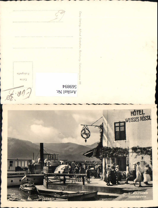 569894,Foto Ak St Wolfgang a. Wolfgangsee Weisses Rössl Landungsplatz Schiff Dampfer pub Cosy 147