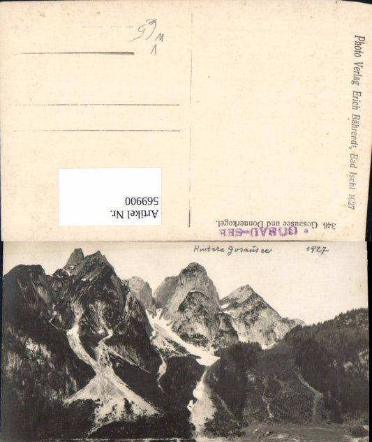 569900,Foto Ak Gosau Gosausee u. Donnerkogel pub Erich Bährendt 346