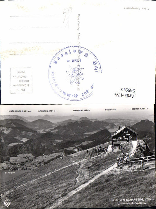 569913,Blick v. Schafberg Himmelspforte-Hütte St Wolfgang a. Wolfgangsee Lagekarte pub Cosy 473