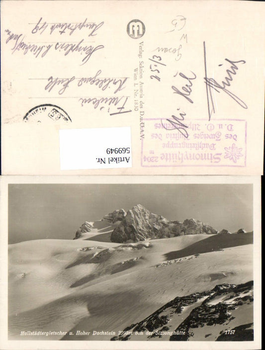 569949,Hallstädtergletscher Hoher Dachstein v. d. Simonyhütte Hallstatt