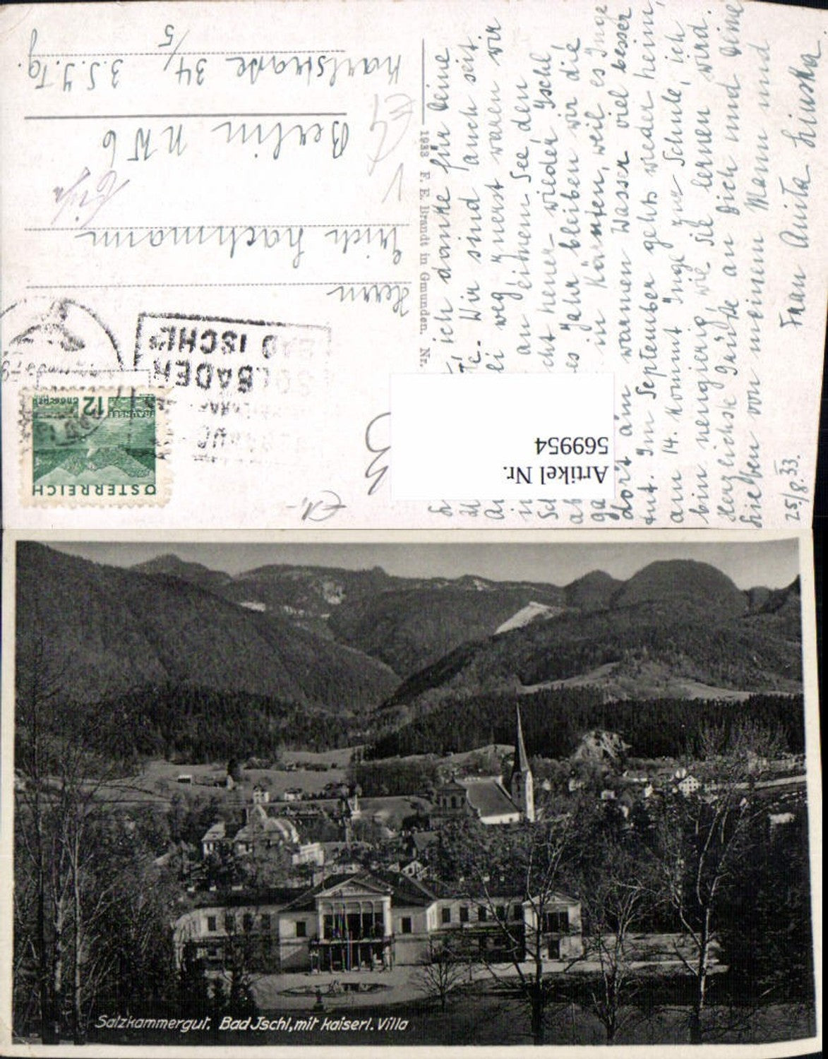 569954,Bad Ischl Kaiservilla Salzkammergut pub F. E. Brandt 4562