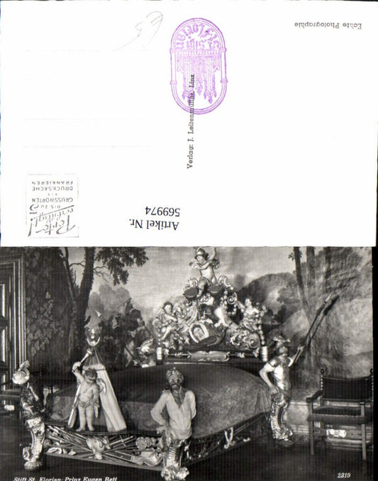 569974, Photo Ak Stift St Florian Prinz Eugen Bed Interior view