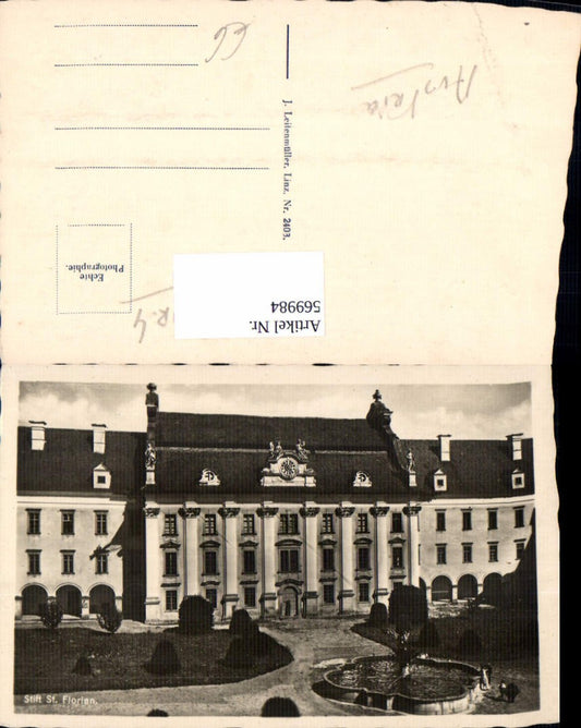 569984, Photo Ak Stift St Florian Fountain