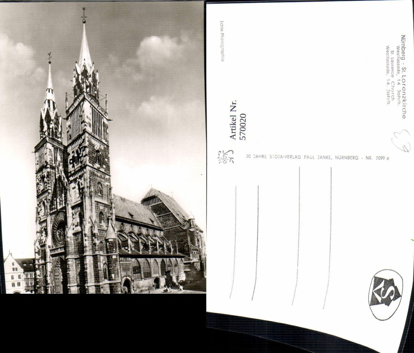 570020,Foto Ak Nürnberg St Lorenzkirche Westfassade