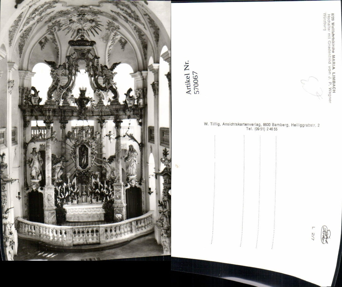 570067,Wallfahrtskirche Maria Limbach Eltmann Ansicht Hochaltar Gnadenbild