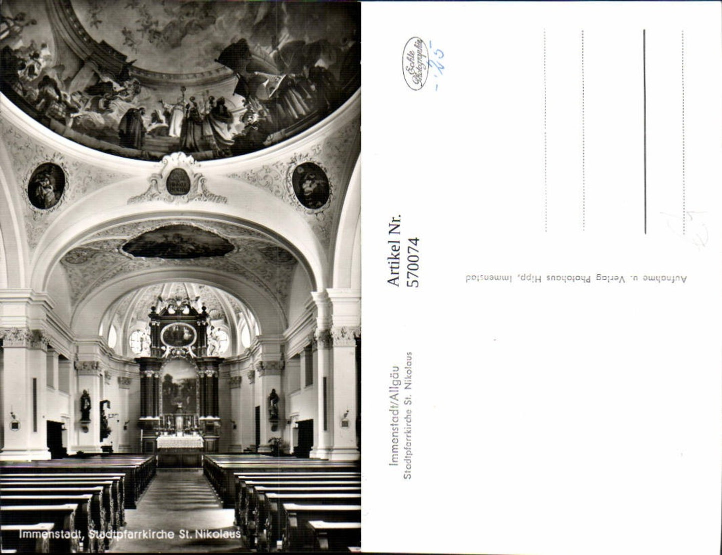 570074,Foto Ak Immenstadt Allgäu Stadtpfarrkirche St Nikolaus Innen Altar