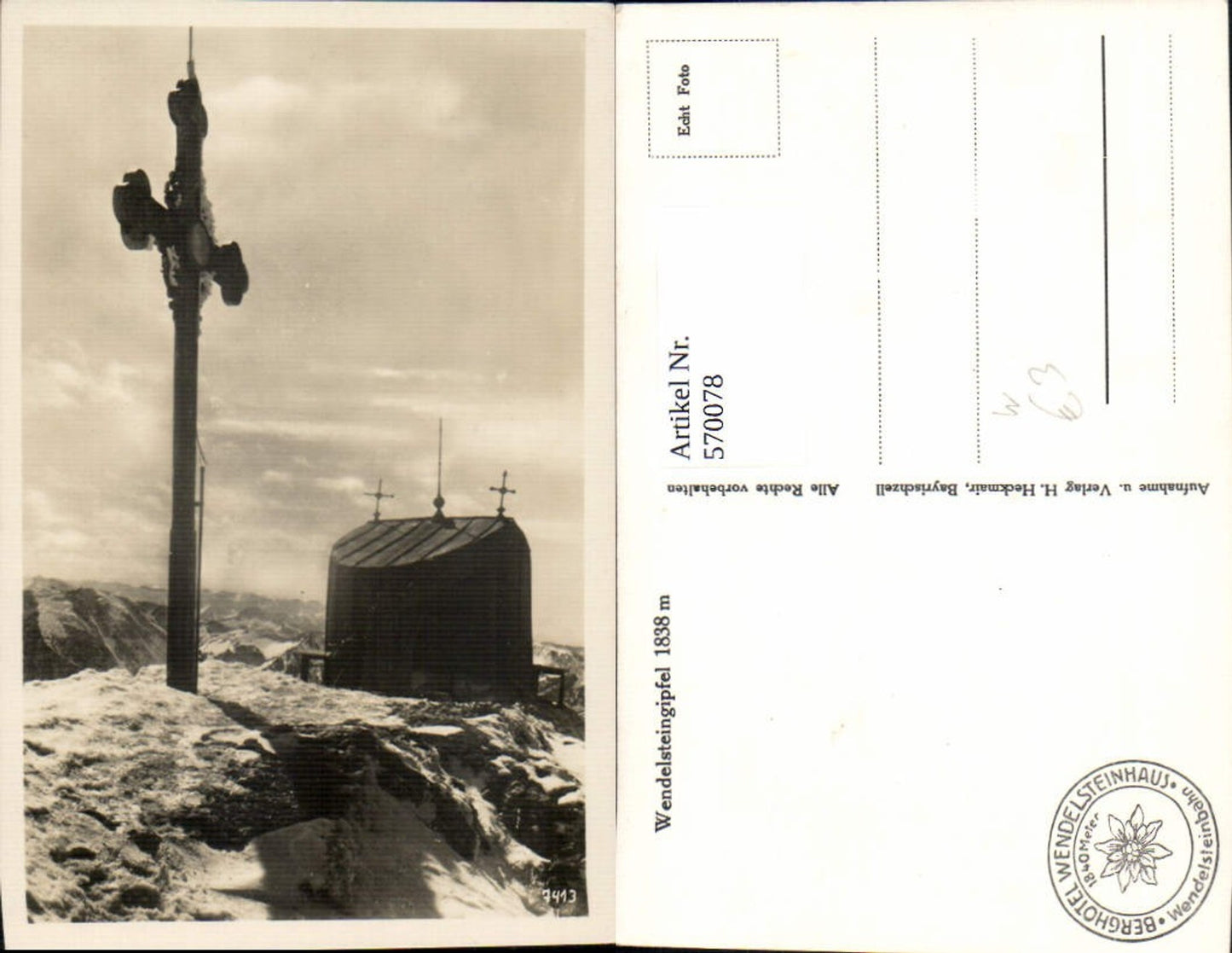570078,Foto Ak Wendelsteingipfel Gipfelkreuz Bayrischzell Brannenburg Fischbachau