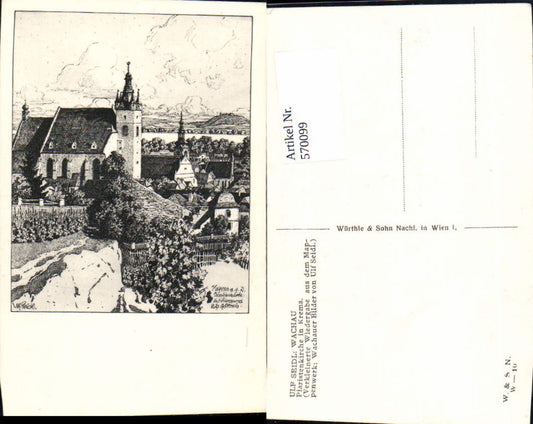 570099,tolle Künstler AK Ulf Seidl Krems an der Donau m. Göttweig